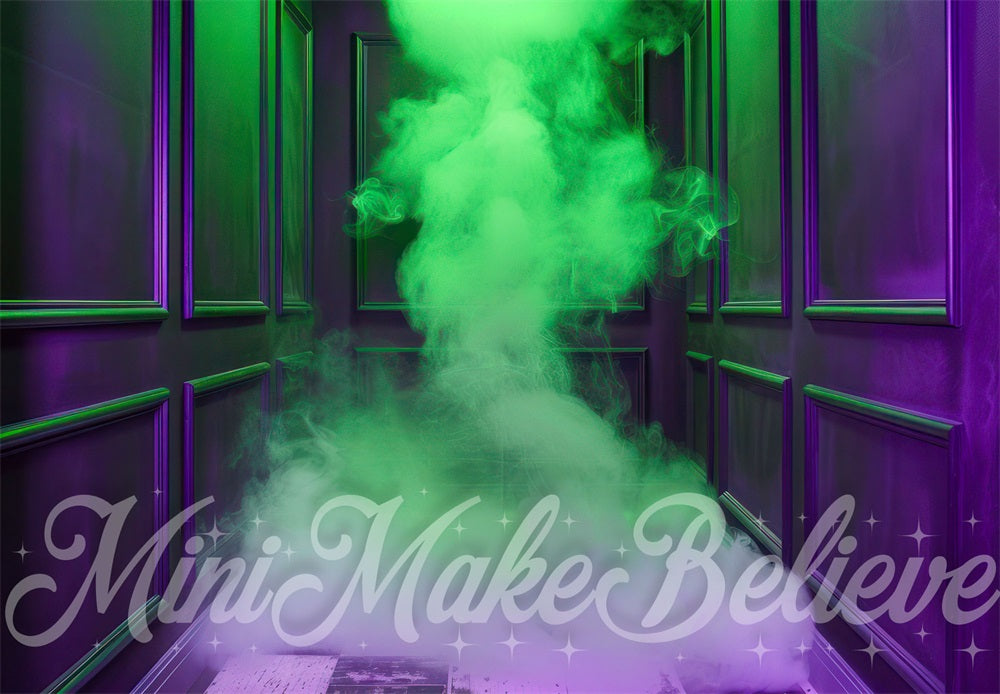 Kate Green Smoke Purple Retro Wall Backdrop Designed by Mini MakeBelieve