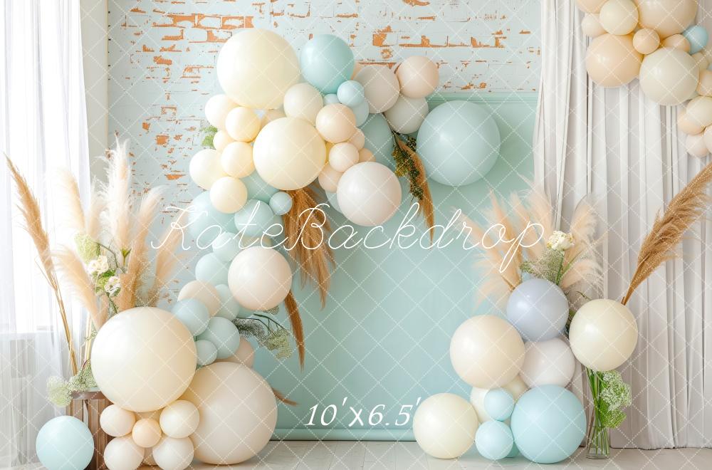 TEST Boho Pastel Blue Foto Achtergrond Designed by Patty Roberts