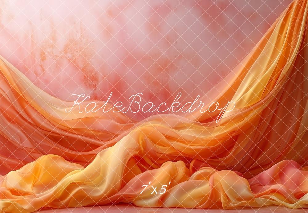 Kate Elegant Bright Orange Curtains Backdrop Designed by Mini MakeBelieve