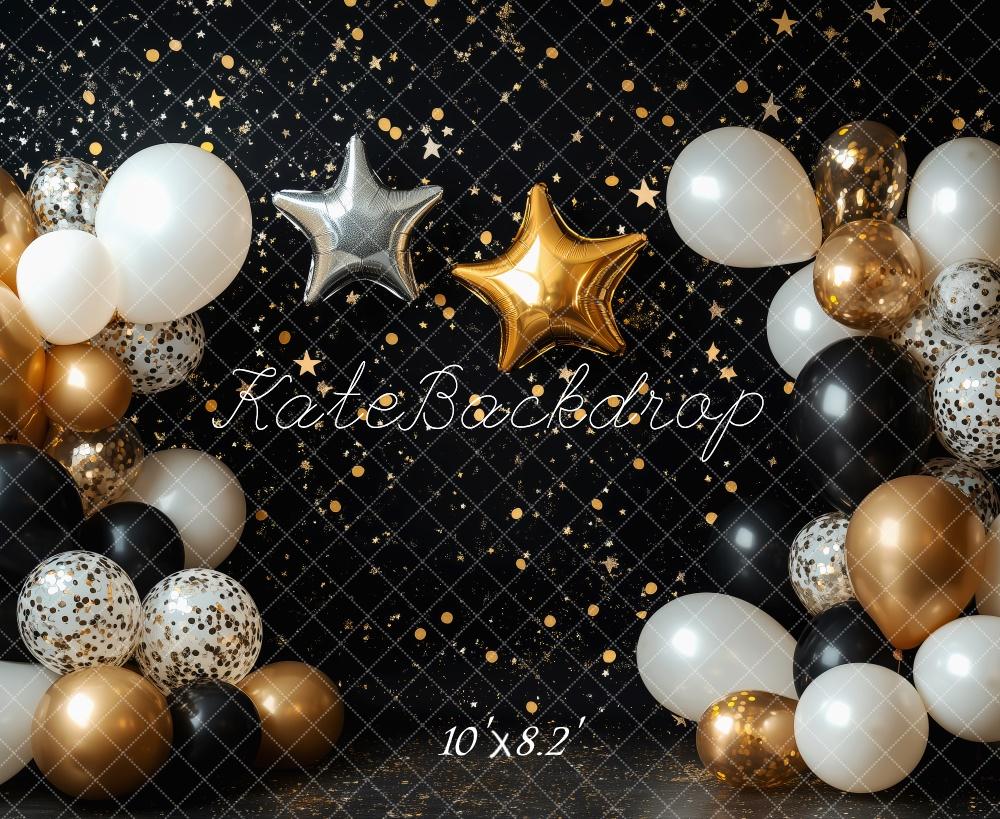 Fondo de globos estrella negra Cake Smash diseñado por Patty Roberts