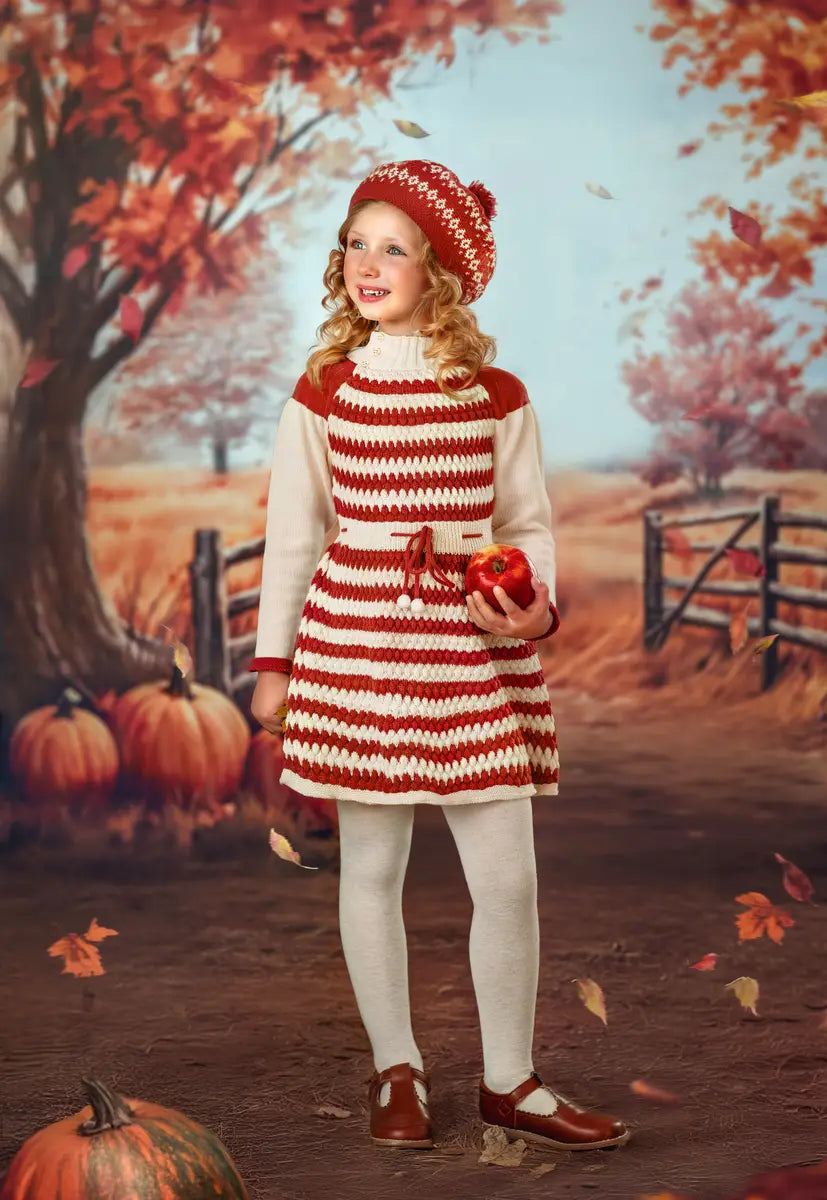 Kate Autumn Outdoor Maple Leaves Forest Field Pumpkin Path Backdrop Designed by GQ