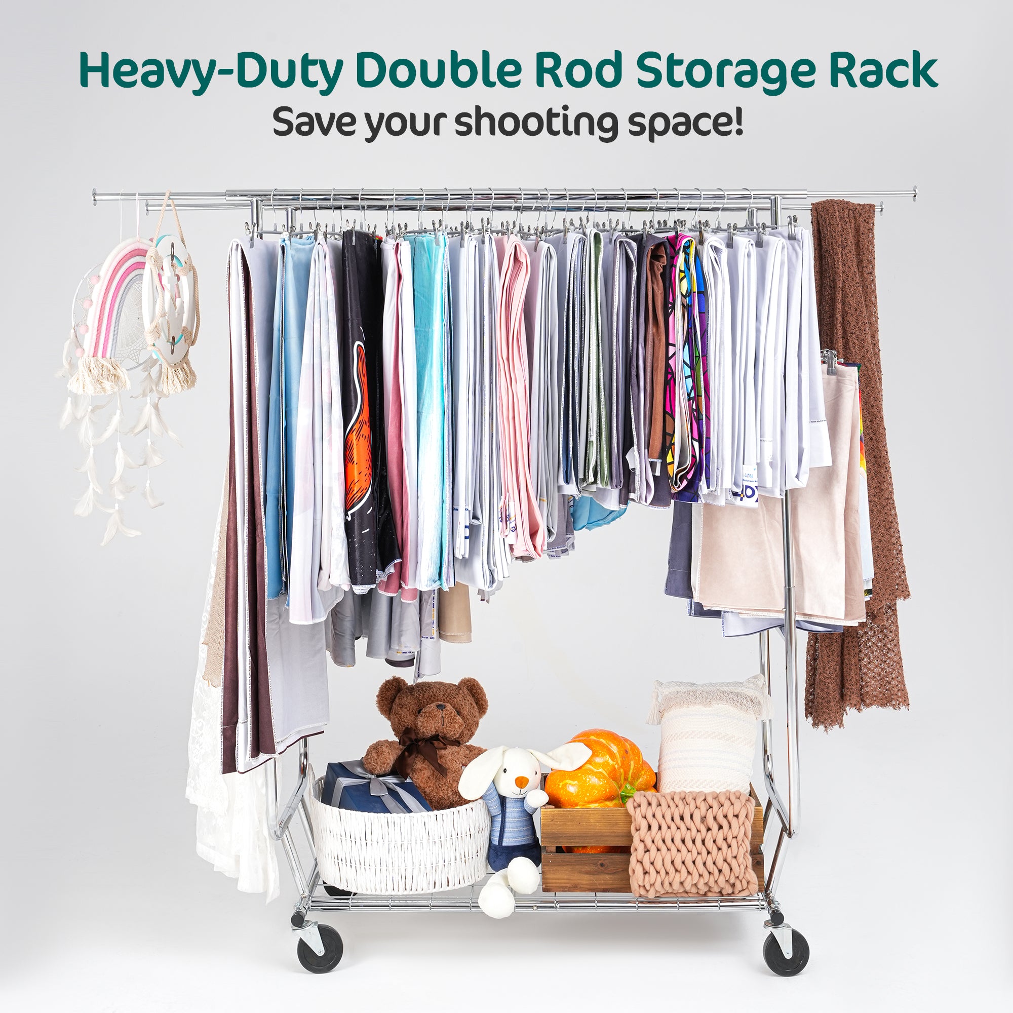 （Pre-sale）Kate Equipment Rolling Backdrop Storage Stand with Hanging Rods(US ONLY)（20% off discount code: E20）