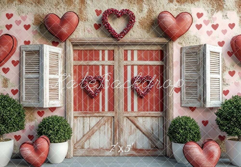 TEST Kate Valentine Heart Rustic Door Backdrop Designed by Mini MakeBelieve