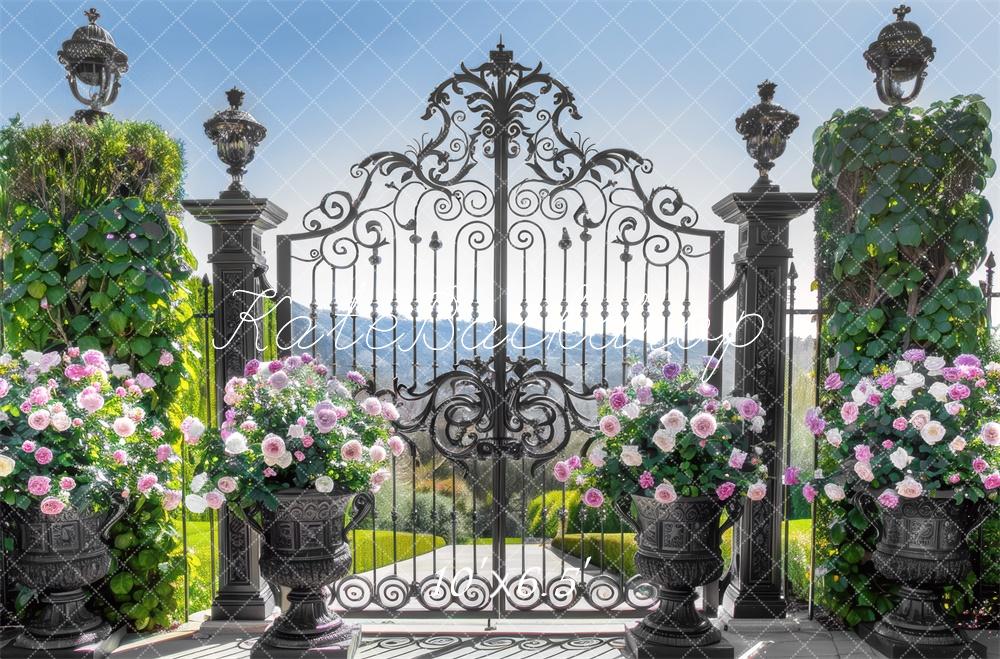 Kate Elegant Garden Gate Backdrop Designed by Mini MakeBelieve