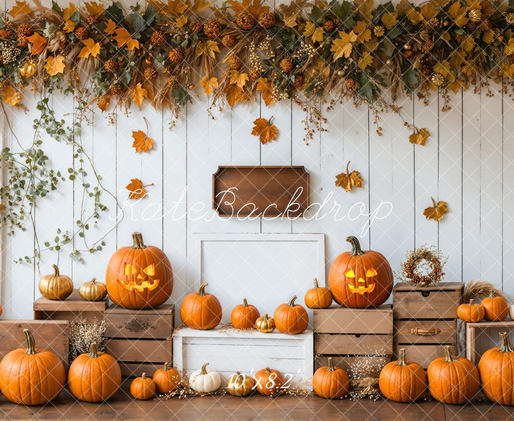 Fondo de cosecha de calabaza de Halloween diseñado por Emetselch