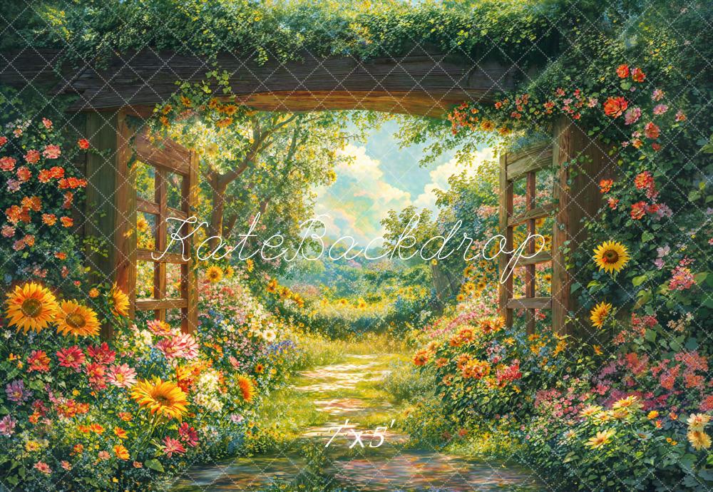 Kate Spring Garden Floral Arch Path Backdrop Designed by Emetselch