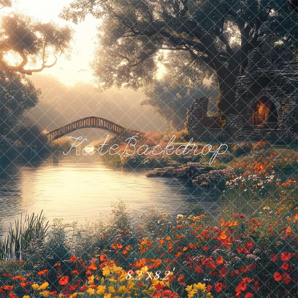 Kate Fine Art Fantasy Forest Bridge Backdrop Designed by Mini MakeBelieve