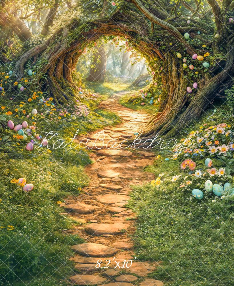 Kate Easter Forest Tree Arch Path Backdrop Designed by Emetselch