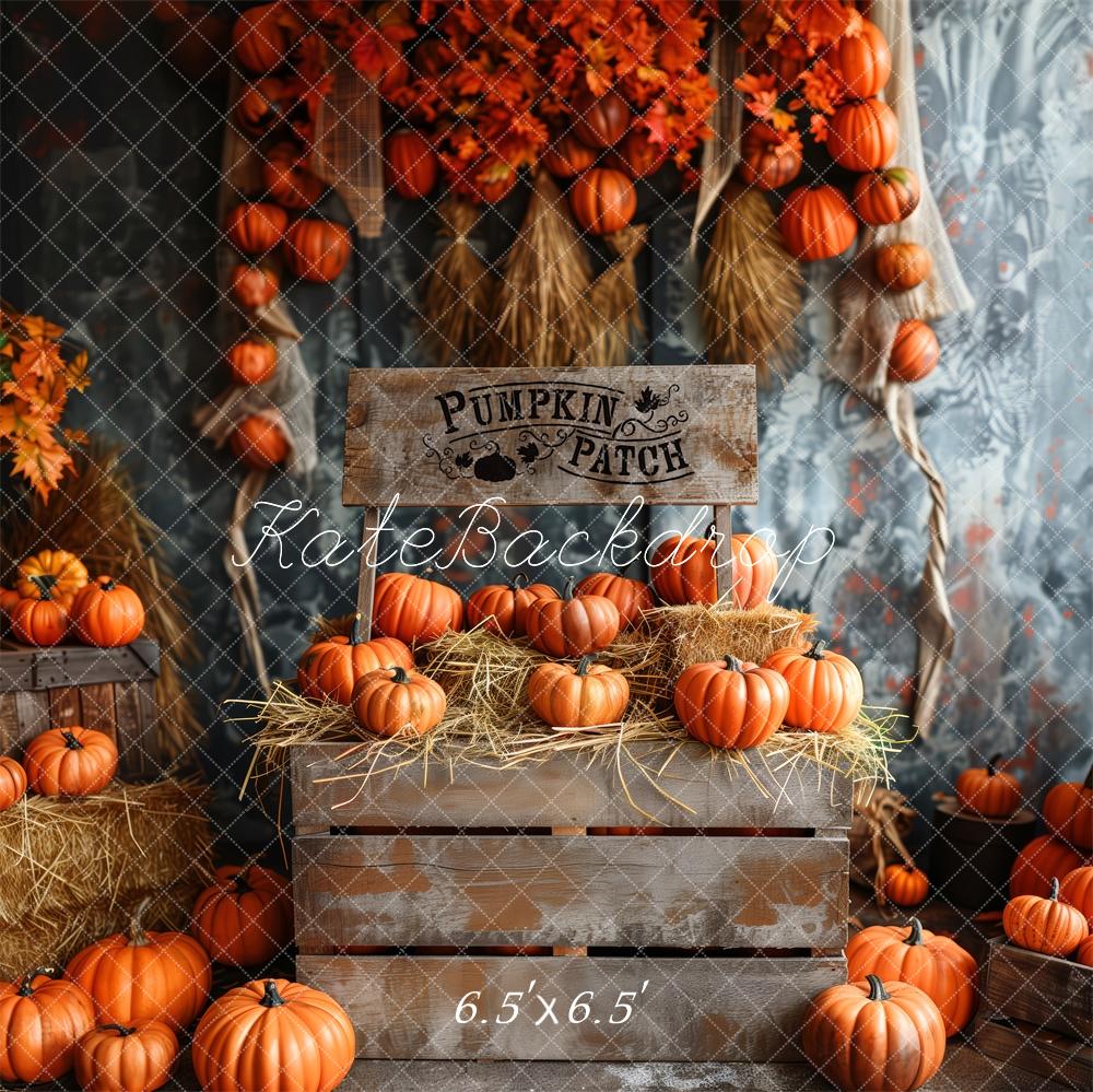 Kate Fall Pumpkin Patch Wooden Box Backdrop Designed by Patty Robert