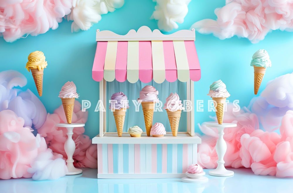 Kate Dreamy Sweet Colorful Ice Cream World Backdrop Designed by Patty Robert