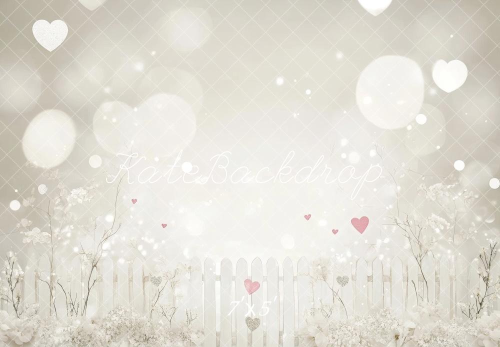 Kate Valentine Bokeh Blossoms Hearts Backdrop Designed by Lidia Redekopp