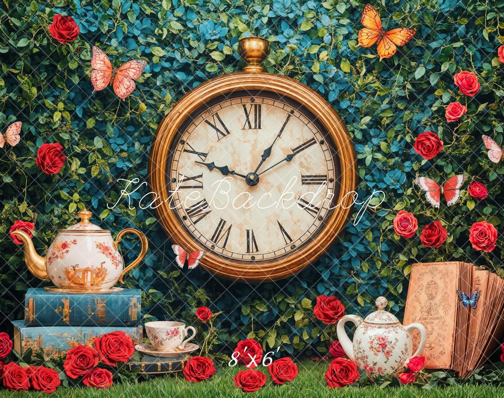 Kate Vintage Clock Tea Party Backdrop Designed by Emetselch