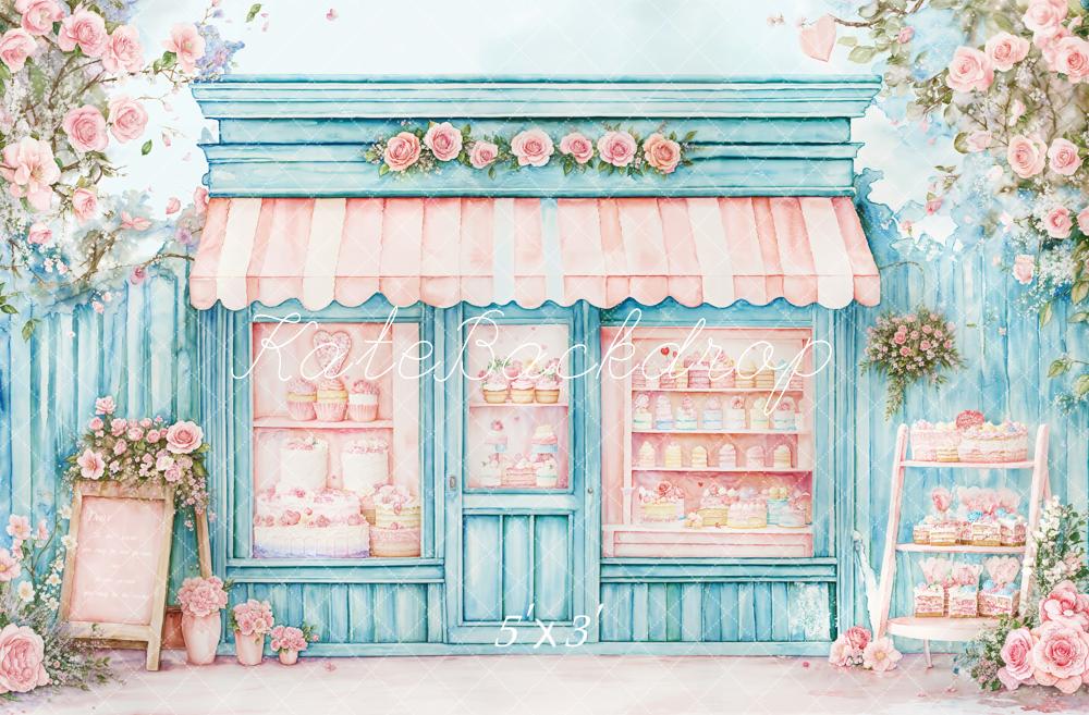 Kate Spring Cartoon Floral Bakery Shop Backdrop Designed by Emetselch