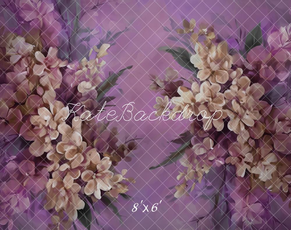 Kate Fine Art Watercolor Floral Purple Backdrop Designed by Emetselch