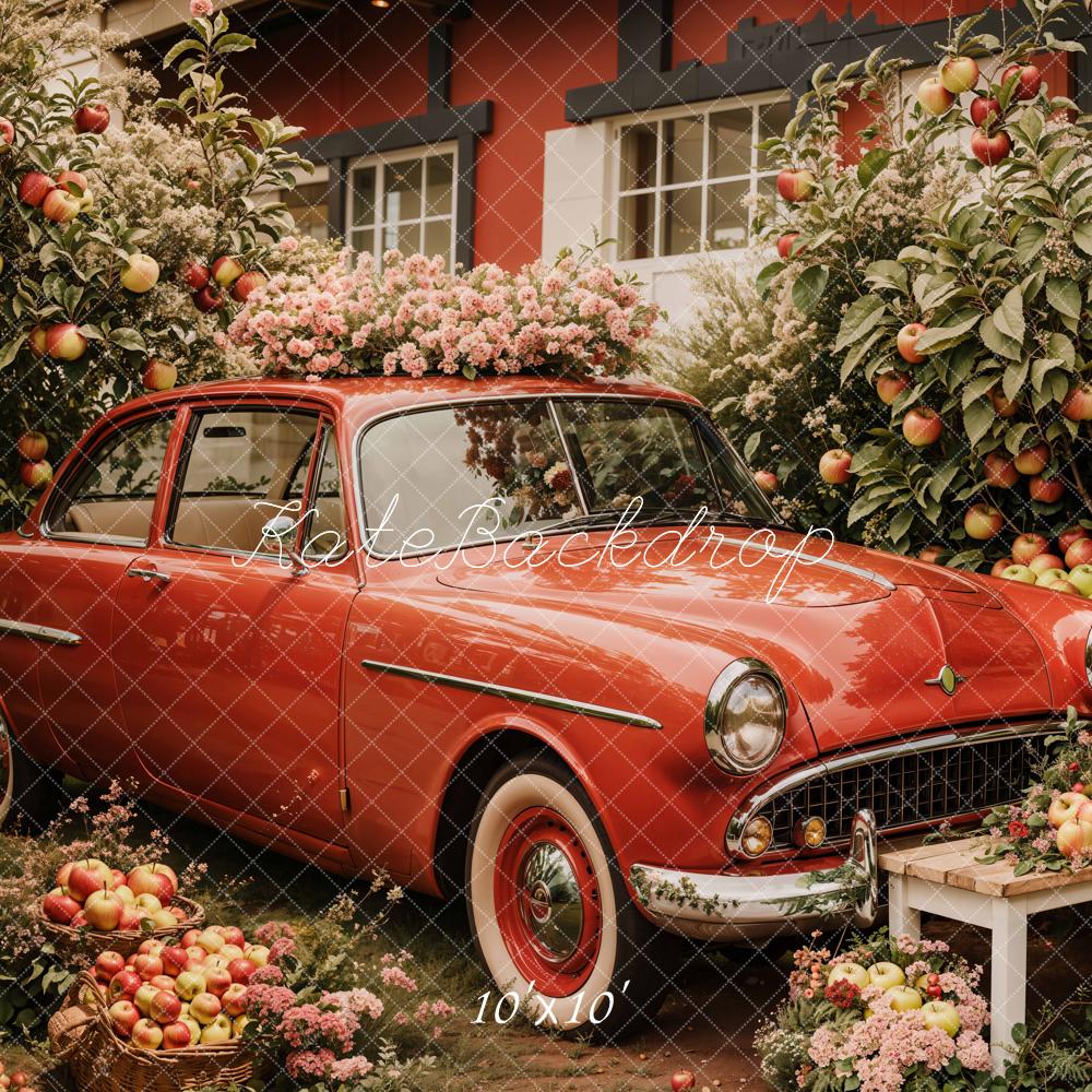 Kate Spring Vintage Car Apple Orchard Backdrop Designed by Emetselch