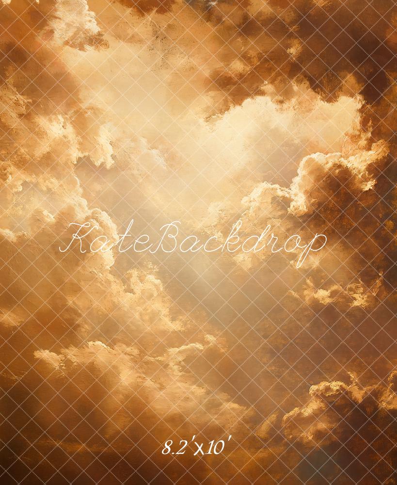 Kate Abstract Golden Cloudy Sky Backdrop Designed by Emetselch