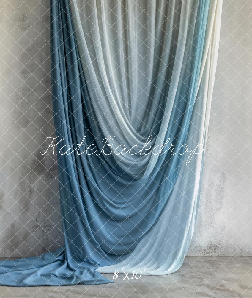 Kate Blue Draped Fabric Backdrop Designed by Emetselch