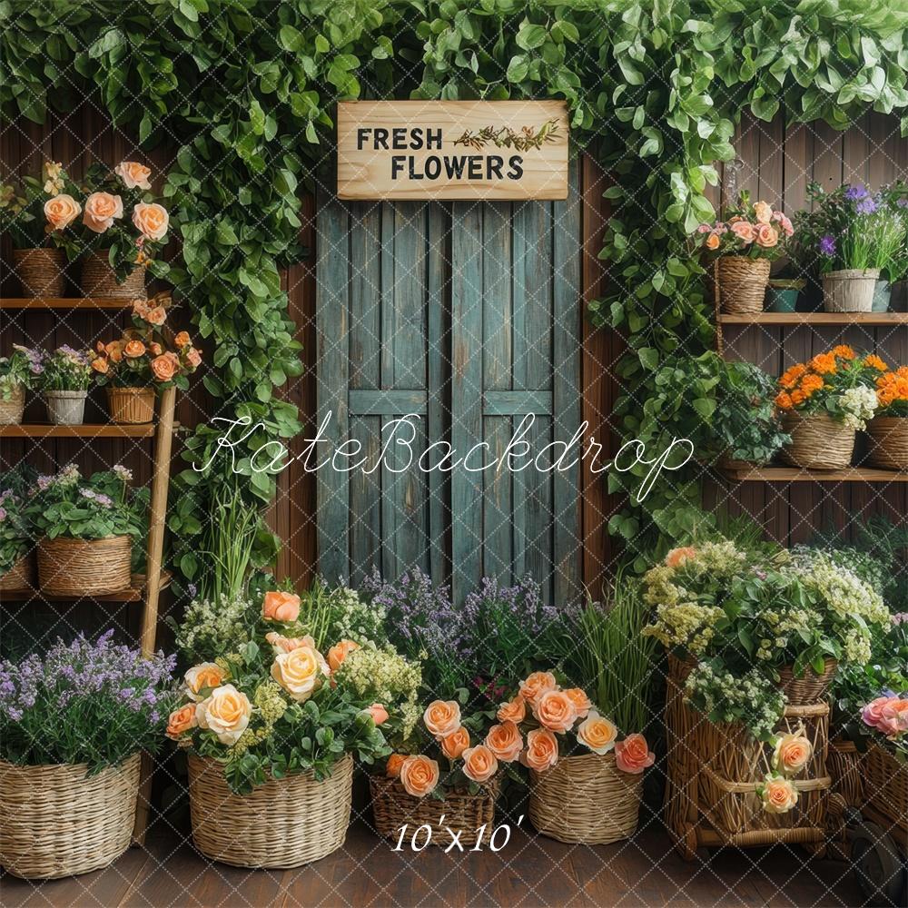 Kate Spring Flower Shop Rustic Backdrop Designed by Mini MakeBelieve