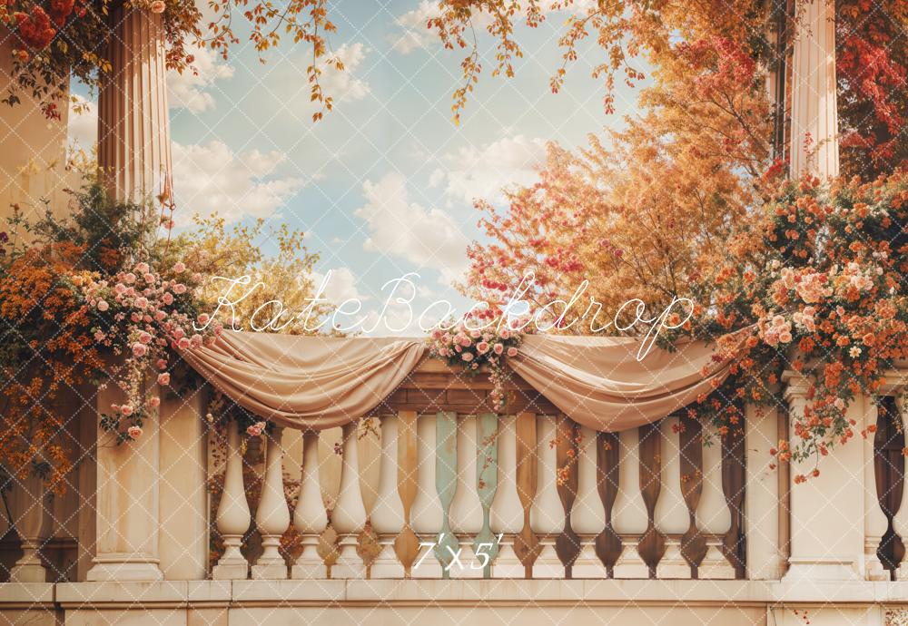 Fall Fine Art Floral Flower Balcony Backdrop Designed by Emetselch