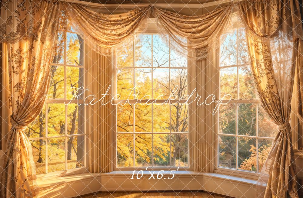 Kate Fall Sunlight Window Curtain Backdrop Designed by Emetselch