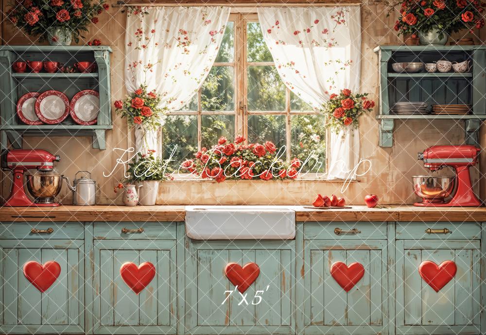 Kate Valentine Rustic Kitchen Window Backdrop Designed by Emetselch