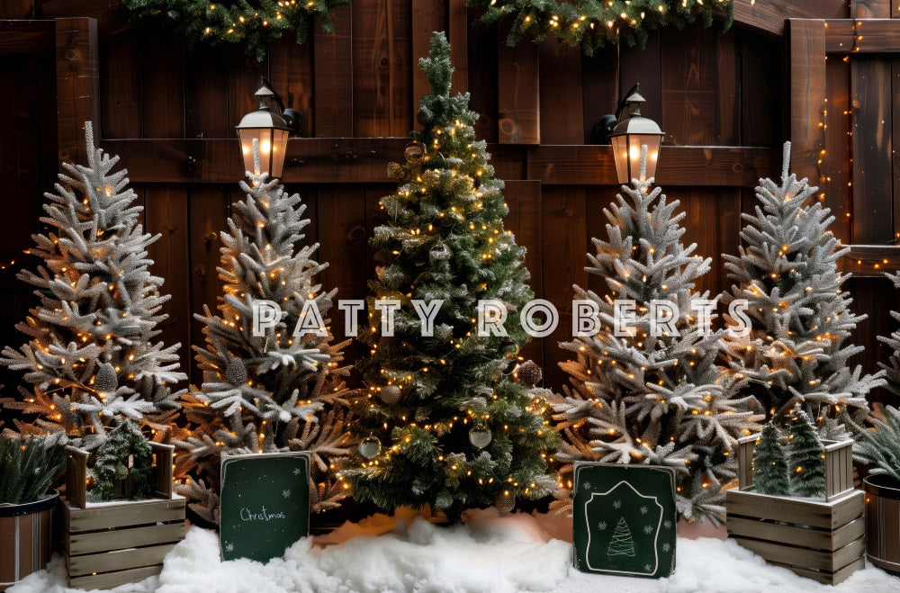 Kate Rustic Christmas Tree Store Backdrop Designed by Patty Robert