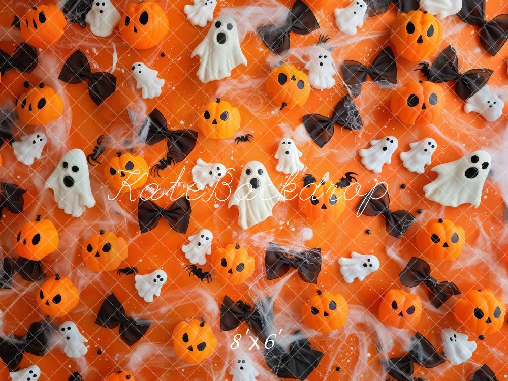 Halloween Oranje Pompoenen En Geesten Foto Achtergrond Designed by Patty Robert