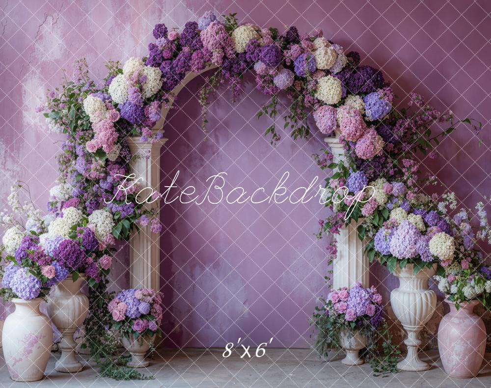 Kate Spring Flower Arch Purple Backdrop Designed by Emetselch