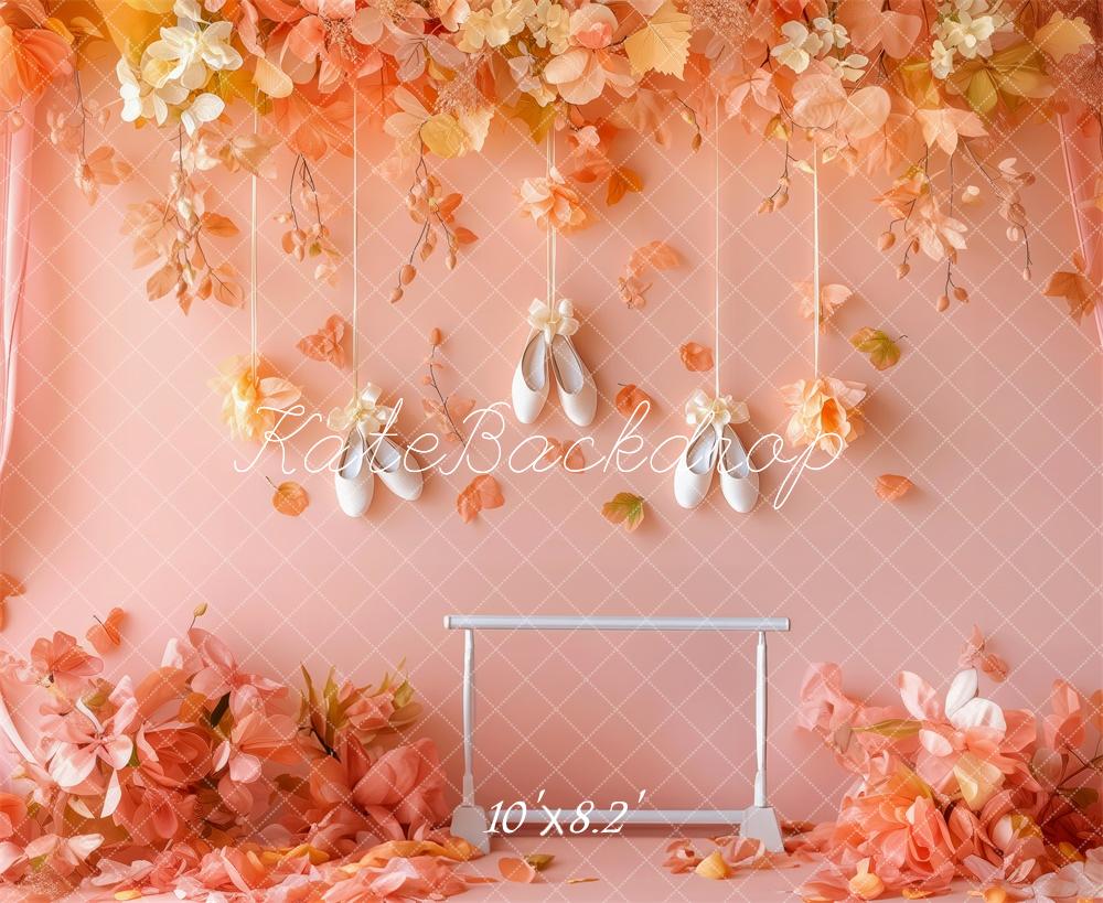 Fondo de Pared Floral Rosa Ballet Diseñado por Patty Roberts