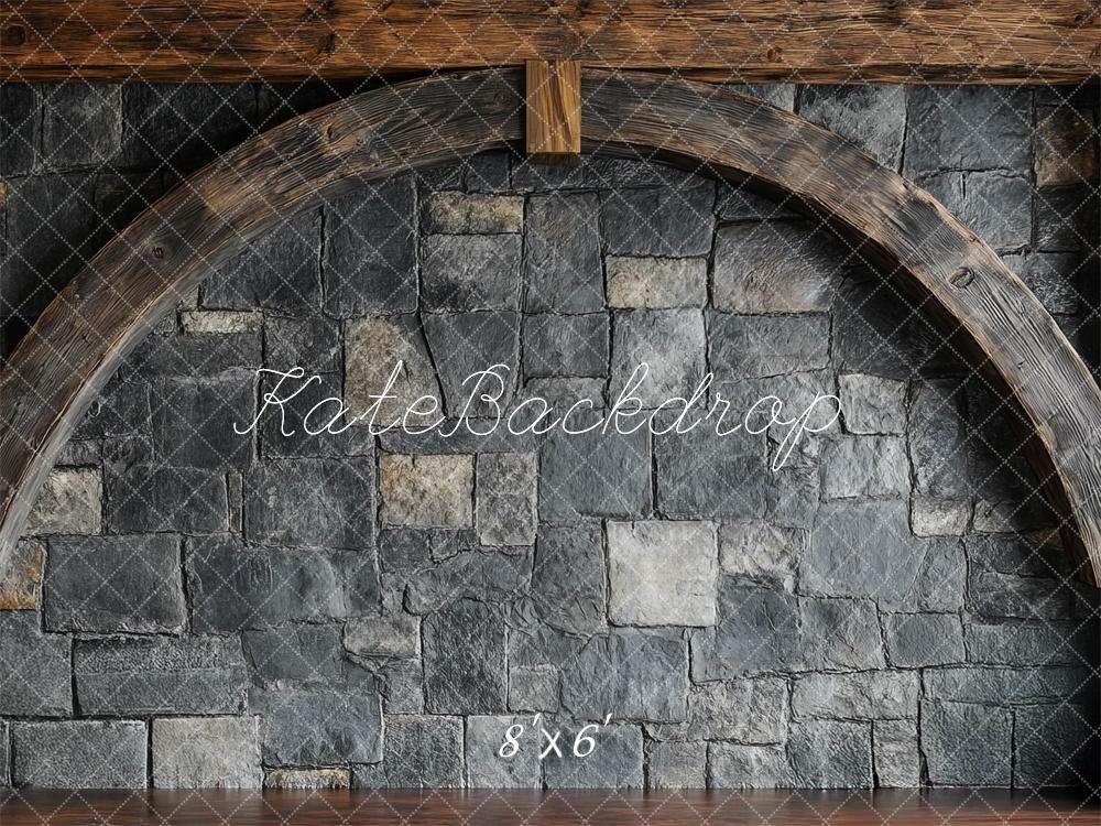 Rustic Arch Stone Wall Foto Achtergrond Designed by Mini MakeBelieve