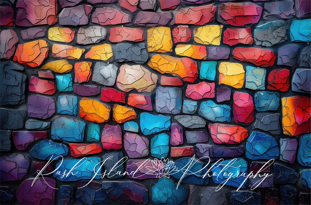 Kate Colorful Stone Wall Backdrop Designed by Laura Bybee