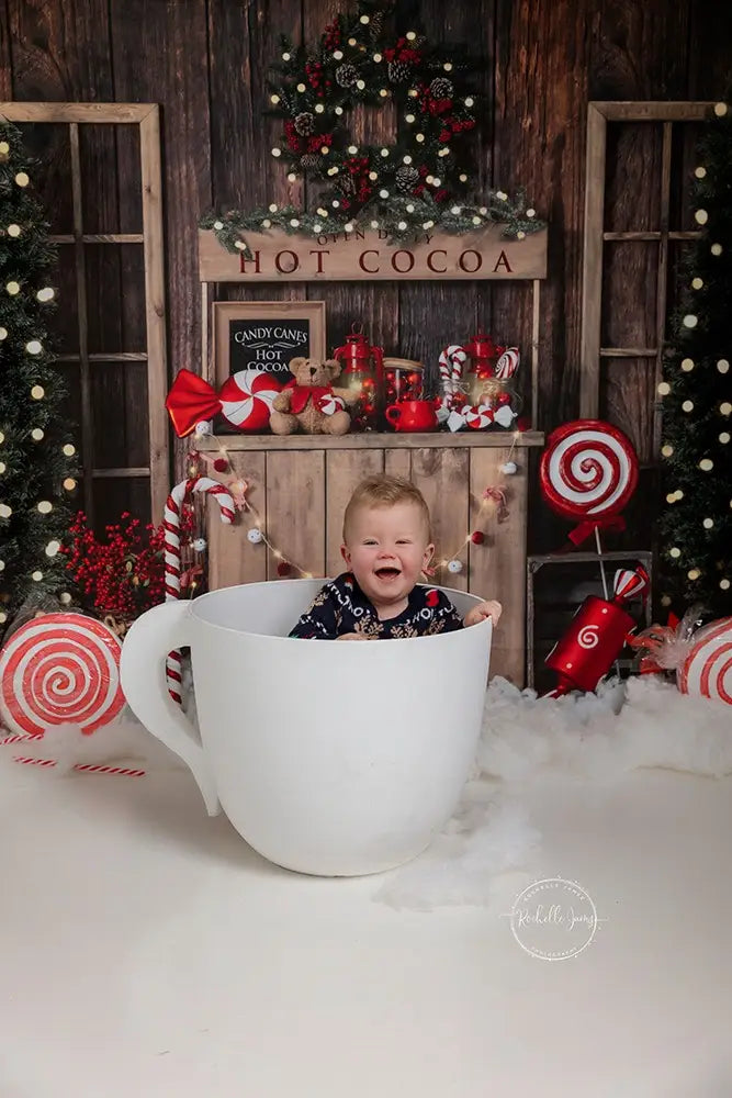 Sfondo Albero di Natale Invernale Cioccolata Calda Disegnato da Emetselch