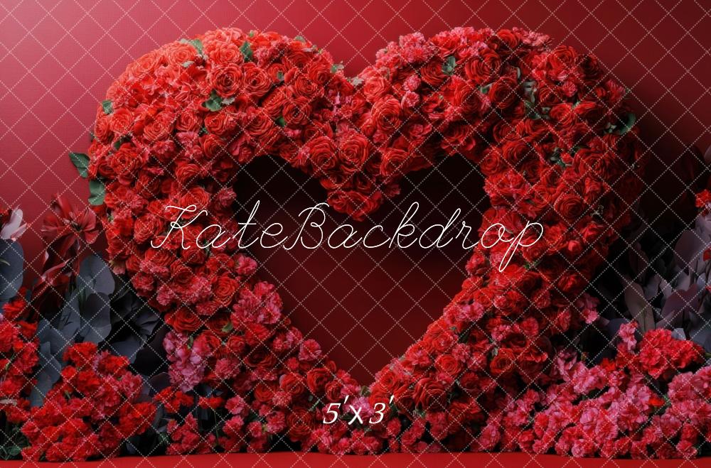 Kate Valentine Heart Rose Floral Backdrop Designed by Mini MakeBelieve