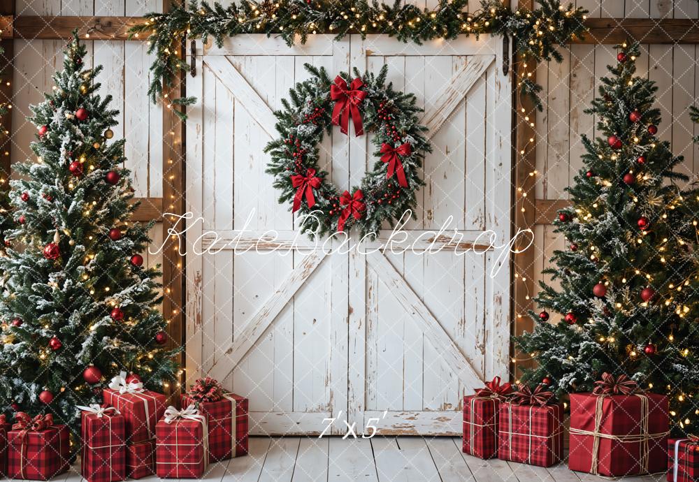 Kate Christmas Trees White Door Gifts Backdrop Designed by Emetselch