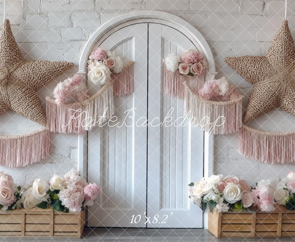 Kate Boho Star Flower Door Wall Backdrop Designed by Mini MakeBelieve