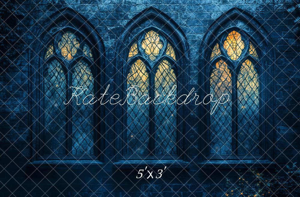 Kate Halloween Gothic Church Window Backdrop Designed by Emetselch