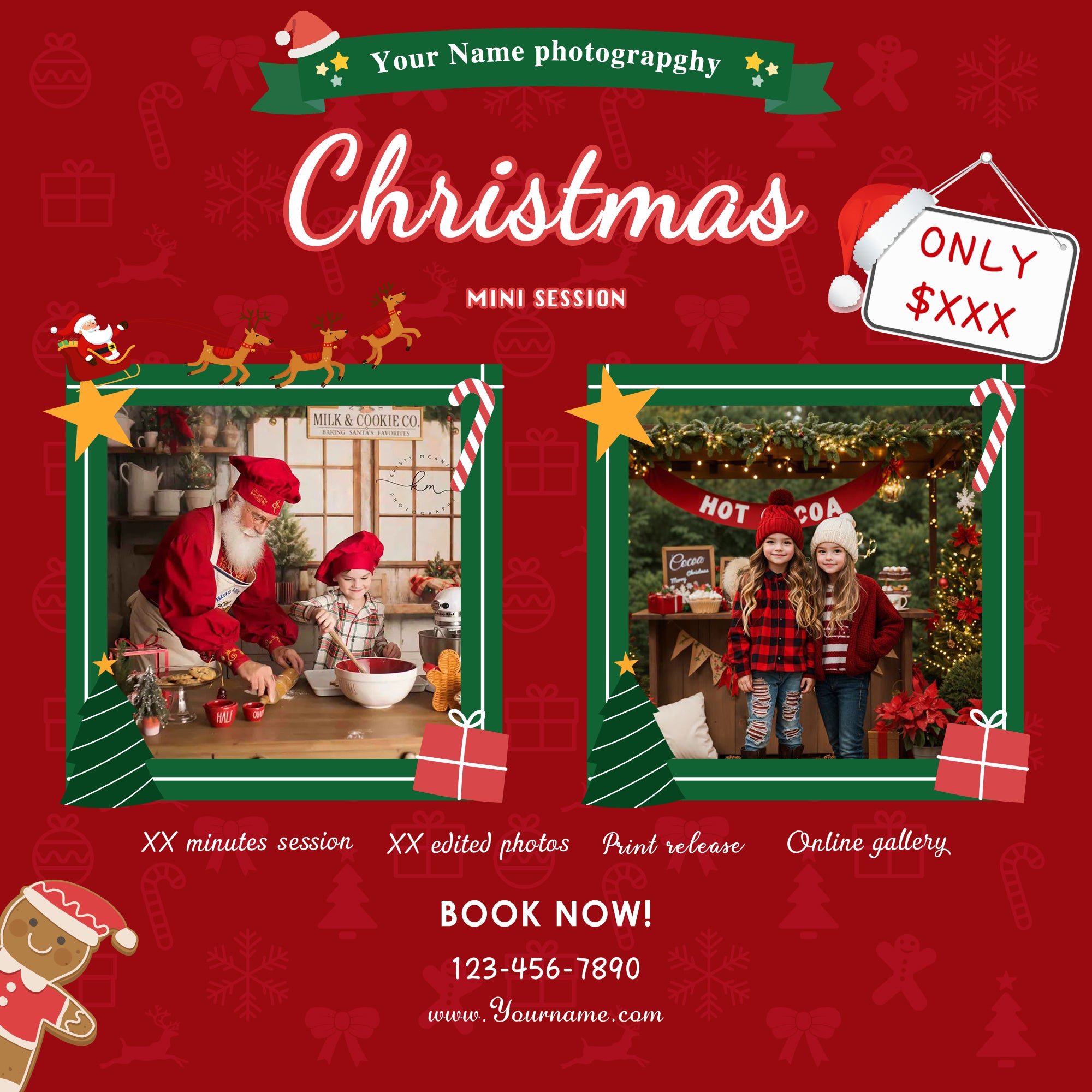 Gratis Kerst Mini Sessie Sjabloon Voor Fotografen Designed by