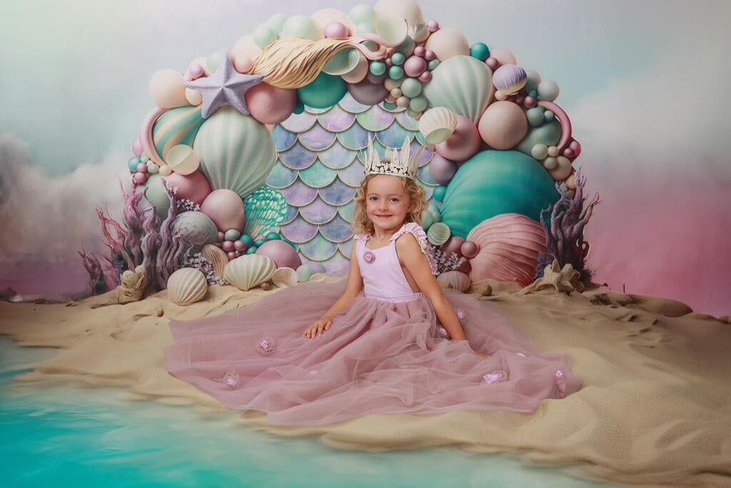 Kate Mermaid Balloons Arch Backdrop Designed by Ashley Paul