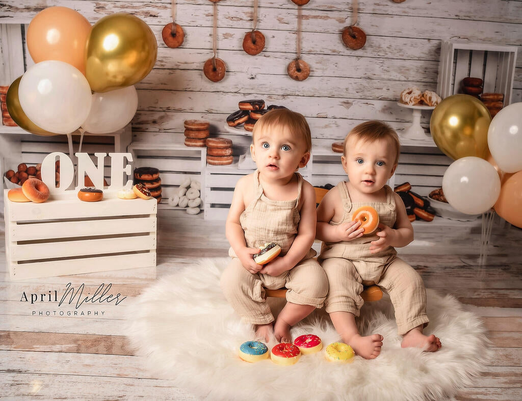 Kate Donuts Birthday Backdrop Cake Smash designed by Arica Kirby