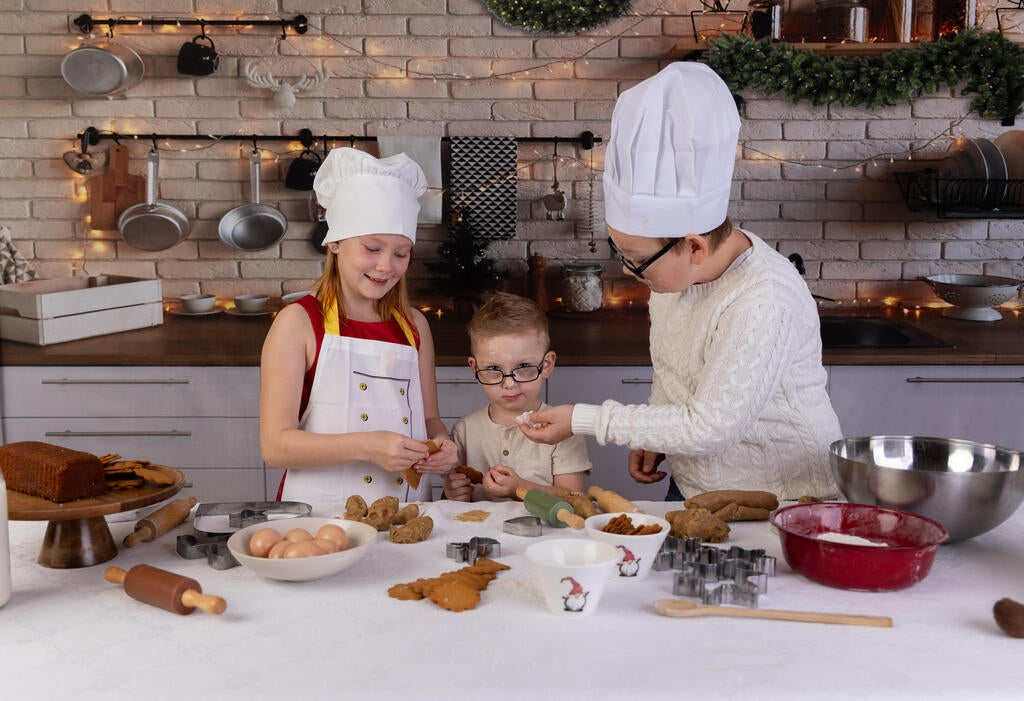 Kate White Brick Wall Christmas Kitchen  Backdrop Designed By Jerry_Sina