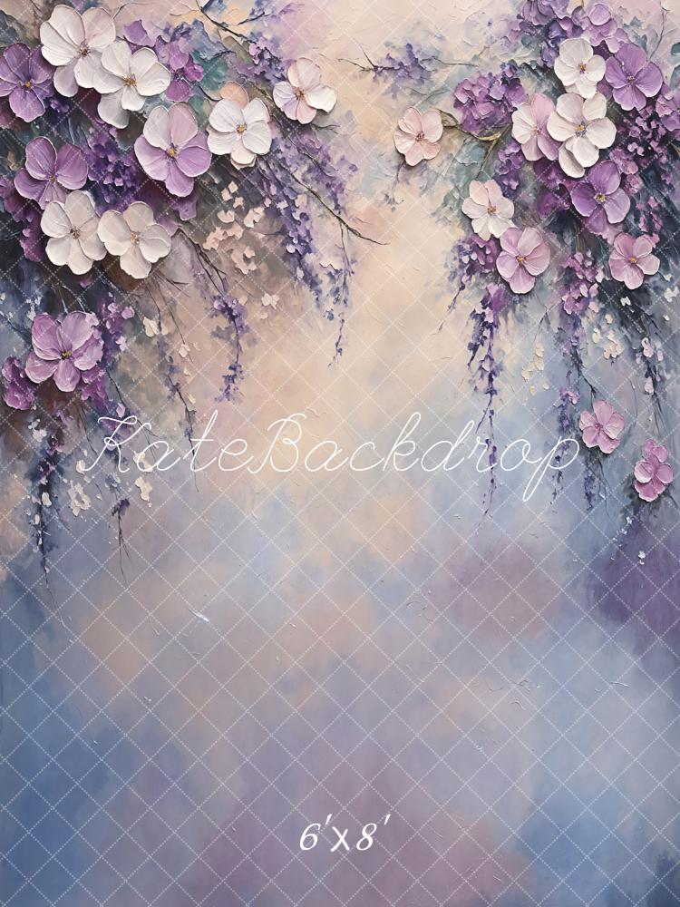 Kate Fine Art Purple Floral Pastel Backdrop Designed by Emetselch