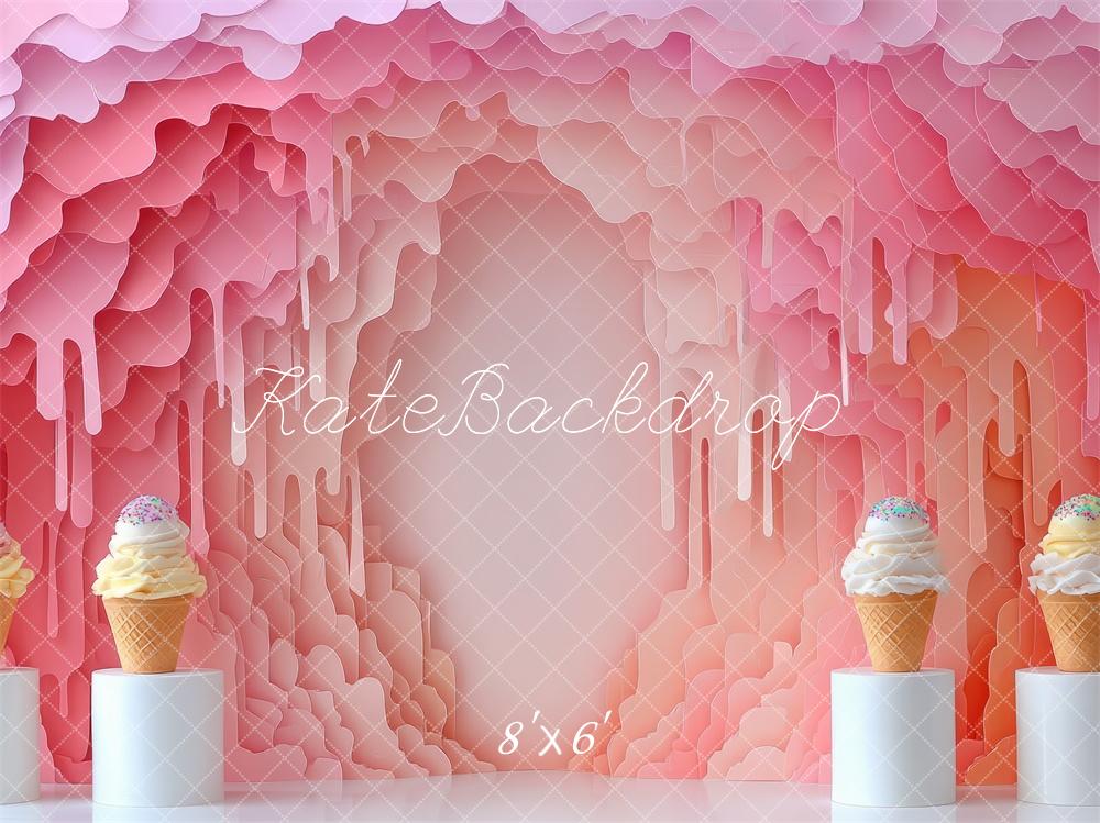 Kate Cake Smash Ice Cream Pink Wall Backdrop Designed by Mini MakeBelieve