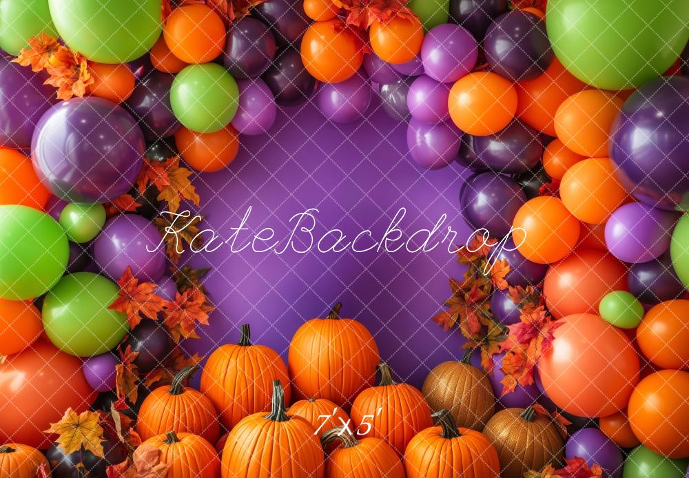 Kate Halloween Cake Smash Balloon Pumpkins Backdrop Designed by Patty Roberts