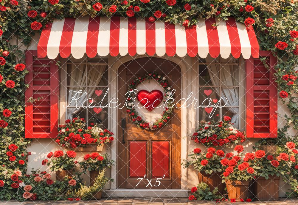 TEST Kate Valentine Red Roses Heart Door Backdrop Designed by Emetselch