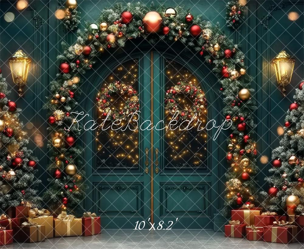 Kate Christmas Tree Arched Door Garland Backdrop Designed by Lidia Redekopp