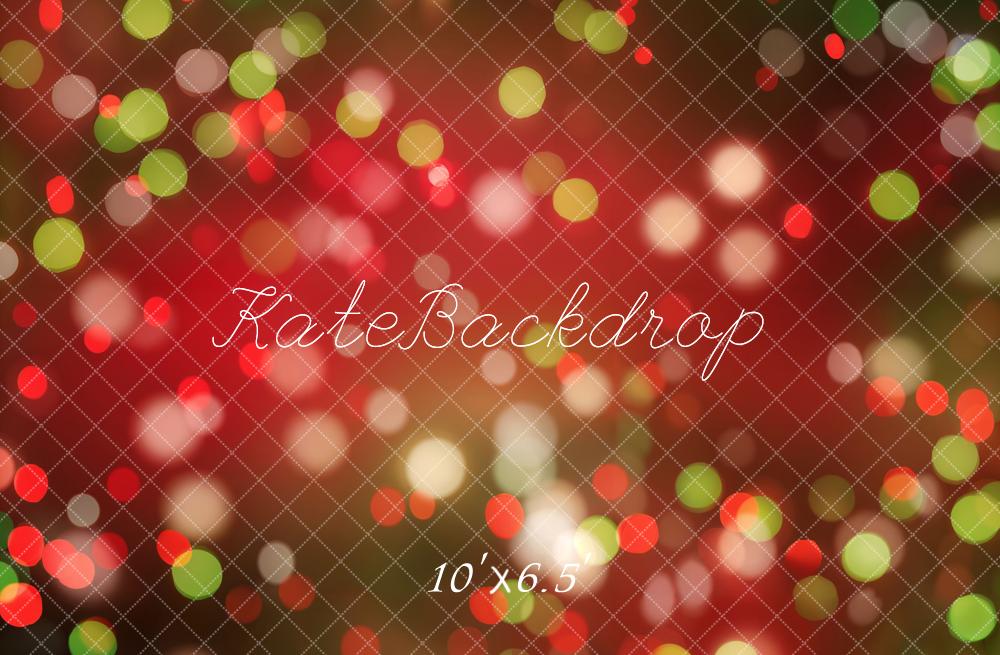 Kerst Rode Groene Bokeh Lichten Foto Achtergrond Designed by Emetselch