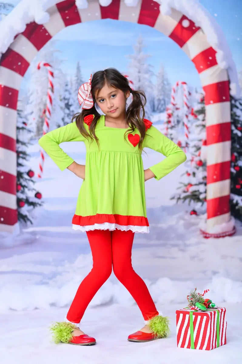 Kate Winter Christmas Outdoor Forest Snow Candy Arch Backdrop Designed by Chain Photography