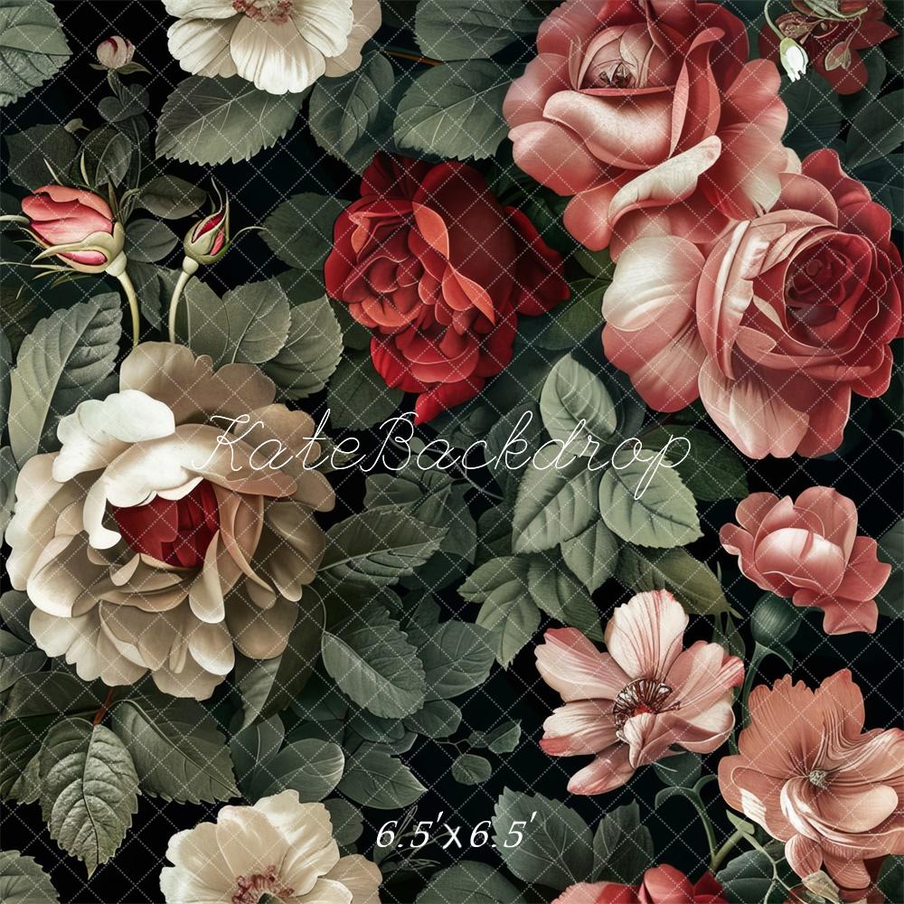 Kate Valentine Vintage Roses Pattern Backdrop Designed by Lidia Redekopp