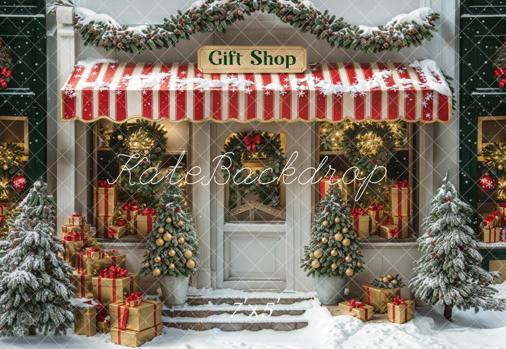 Kate Christmas Gift Shop Snow Backdrop Designed by Emetselch