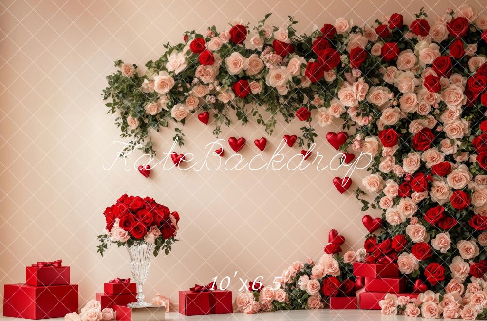 Kate Valentine Roses Heart Gift Backdrop Designed by Patty Roberts